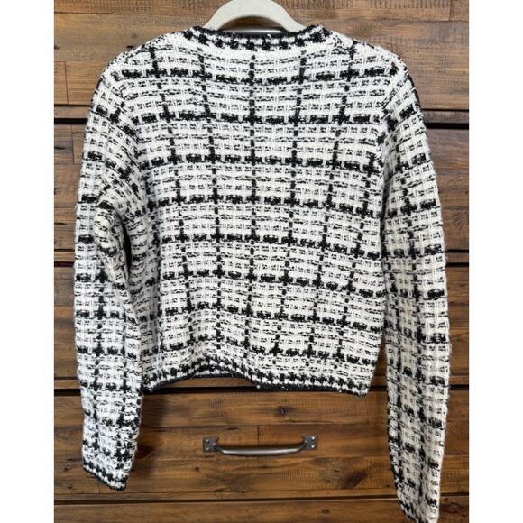 John + Jenn Sweater Women's Small Vanilla Tweed Lonnie V Neck Cardigan - Picture 2 of 8